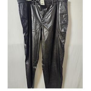 NWT Juicy Couture Black Faux Leather Pants Plus Size 18W High Rise Slim Leg